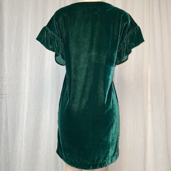 GAP Emerald Velvet Mini Dress Women Size S - Picture 13 of 16